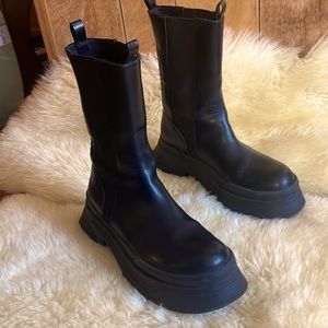 Pull&Bear black combat chunky boots